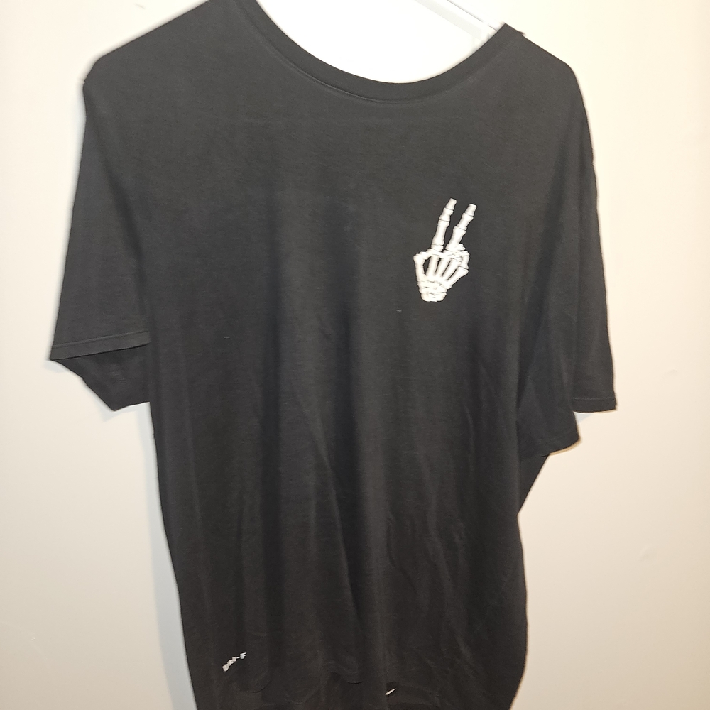 Nike Black Tee with Skeleton Peace Sign